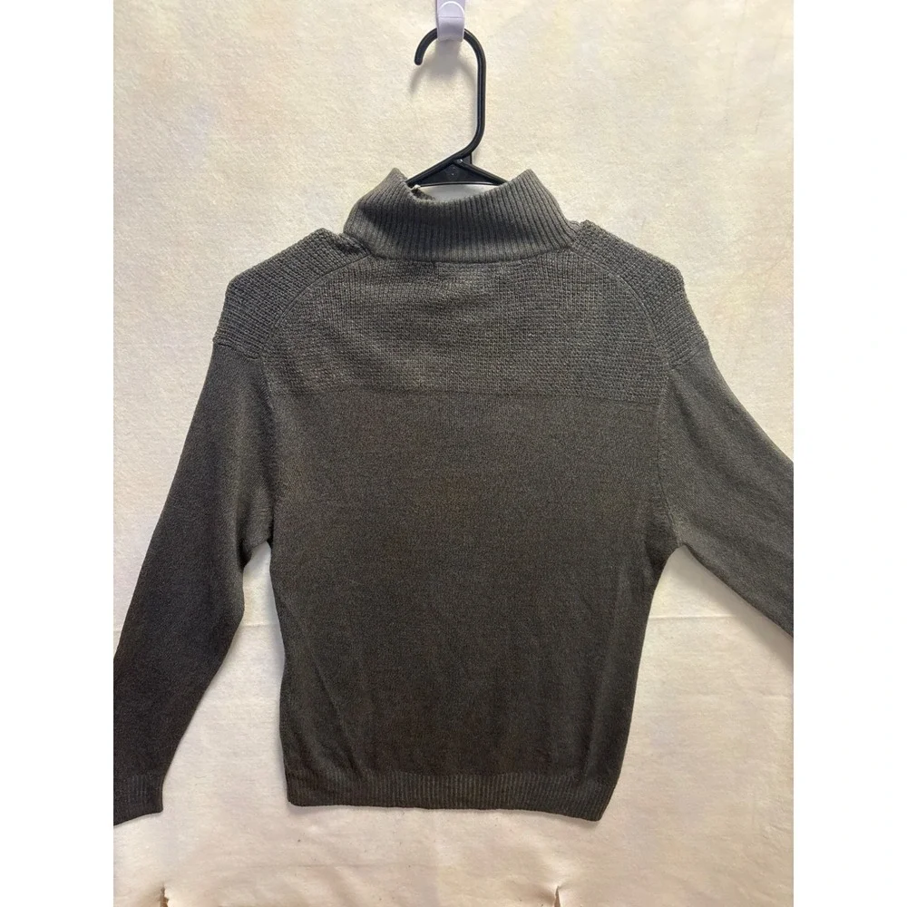 Geoffrey Beene Quarter Zip Sweater Mens Small Gray  Super Soft Knit